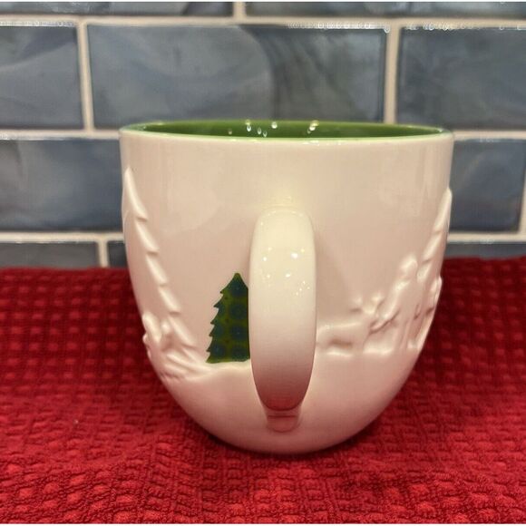 Starbucks 2006 Holiday Christmas Winter Embossed 3D Trees Snow Coffee Tea‎ Mug - Picture 4 of 6